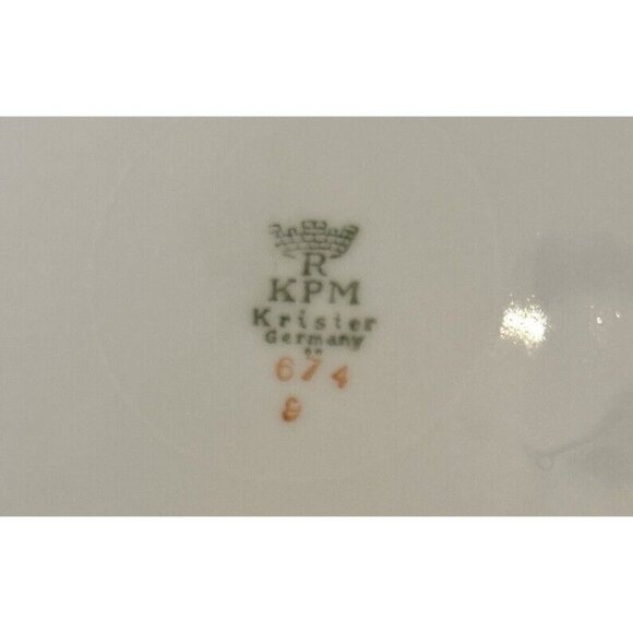 KPM Krister Germany Vtg Porcelain Bread Plate Yellow Rose Gold Rim 5 7/8" - Picture 3 of 3
